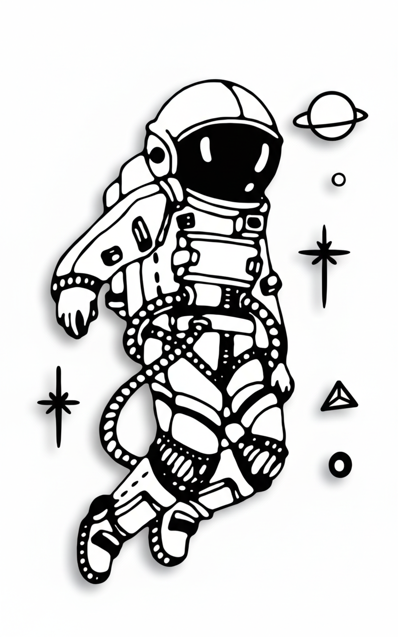 Spacewalk Astronaut Tattoo