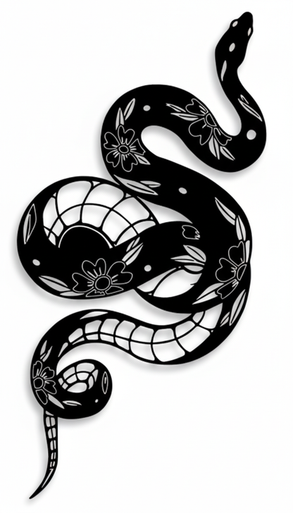 Botanical Snake Tattoo