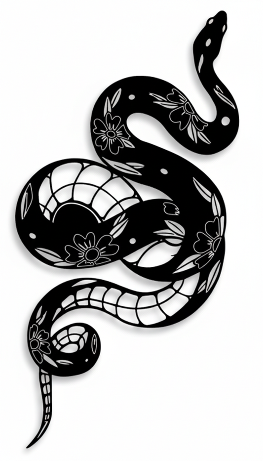 Botanical Snake Tattoo