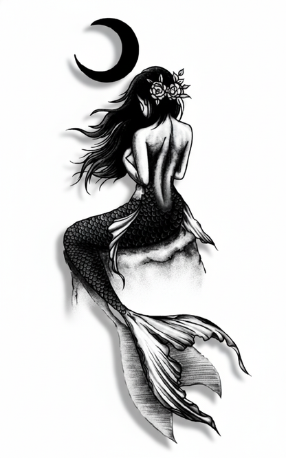 Moonlit Mermaid Tattoo
