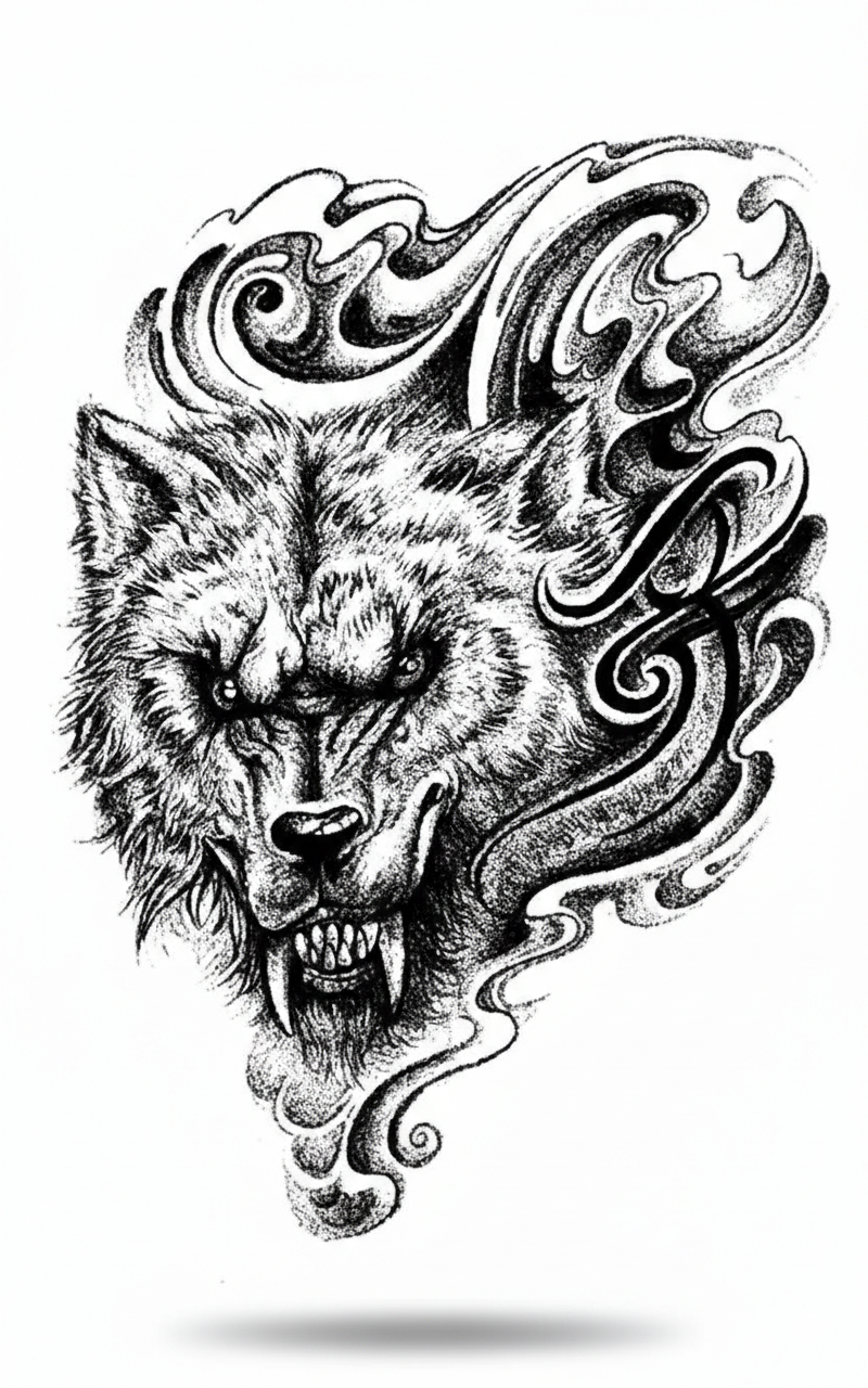 Spirit Wolf Tattoo