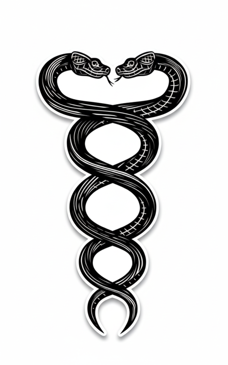 Twined Snakes Tattoo