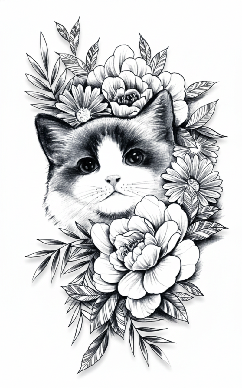 Blossom Cat Tattoo