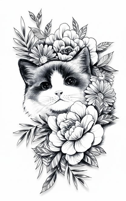 Blossom Cat Tattoo
