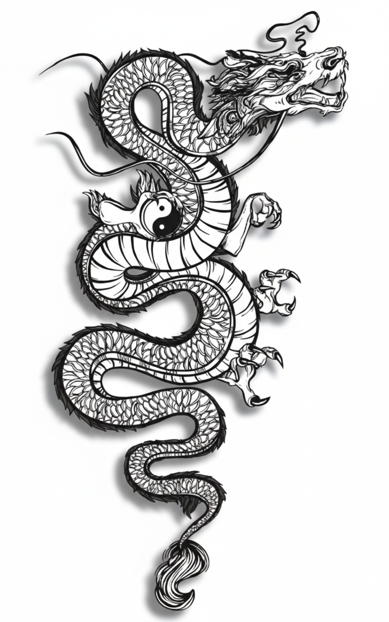 Balance Dragon Tattoo