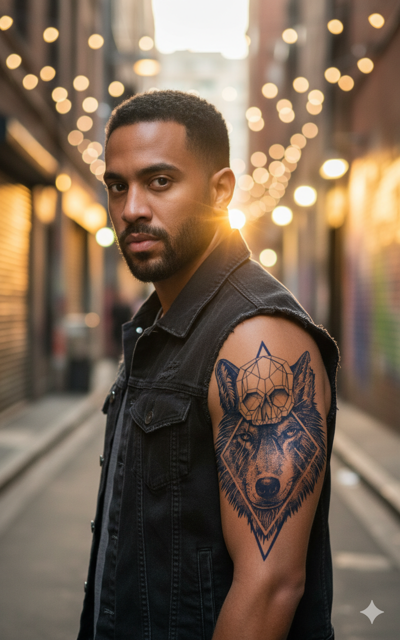 Geometric Wolf Skull