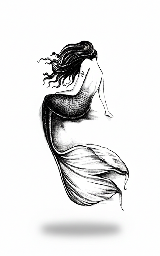 Flowing Mermaid Tattoo