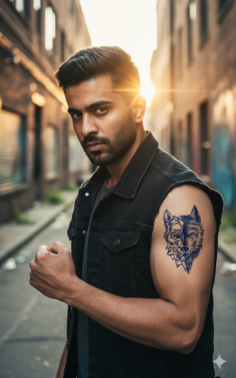 Abstract Wolf Spirit tattoo